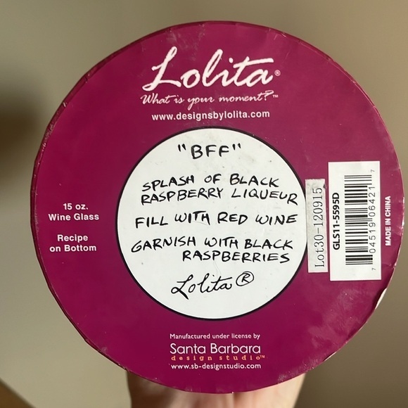 Brand New Lolita "BFF" 15 oz. Hand Painted Wine Glass Best Friends Colorful Gift - Picture 16 of 16